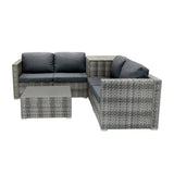 Rattan Modular 6 Piece Furniture Set & 996L Storage Box – Grey