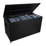 Aluminium Corner Sofa Set With Black Rattan Storage Box - Anthracite Grey