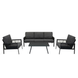 Anthracite 4 Piece Sofa Set With Black Parasol & Base