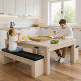 7-In-1 Games Table & Storage Benches x 2 - Oak