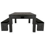 7-In-1 Games Table & Storage Benches x 2 - Grey