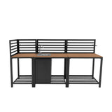 Aluminium & Wood Outdoor 3pc Kitchen Set
