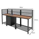 Aluminium & Wood Outdoor 3pc Kitchen Set