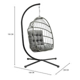Rattan Hanging Egg Chair – Grey