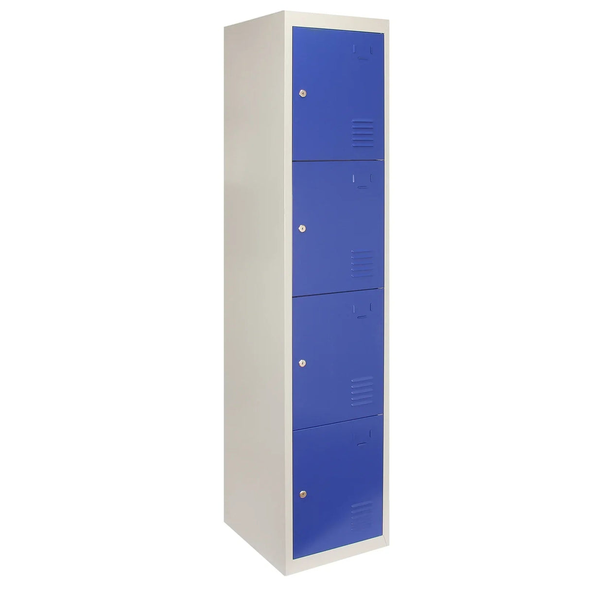 3 x Metal Storage Lockers - Four Doors, Blue - Flatpack