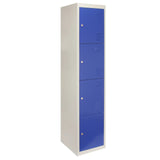 Metal Storage Lockers - Four Doors, Flatpacked, Blue