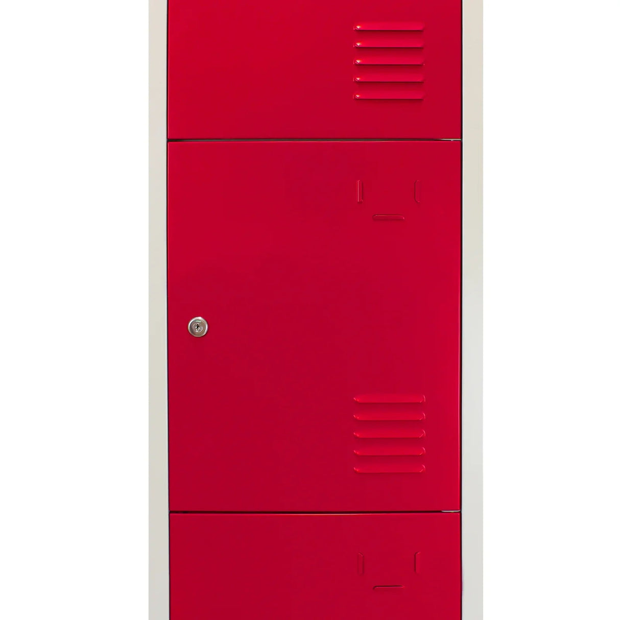 Metal Storage Lockers - Four Doors, Flatpacked, Red