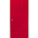 Metal Storage Lockers - Four Doors, Flatpacked, Red
