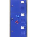 Metal Storage Lockers - Six Doors, Flatpacked, Blue