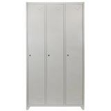 Metal Storage Lockers - Three Doors, Grey