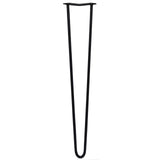 4 x 28" Hairpin Legs - 2 Prong - 12mm - Black