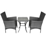 Jardí Rattan Bistro Set Grey