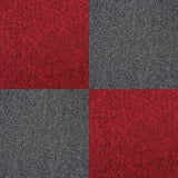 40 x Carpet Tiles 10m2 / Scarlet Red & Charcoal Black