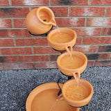 Terracotta 4 Tier Spilling Bowls Water Feature
