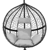 Hanging Rattan Egg Chairs x 2 - Black