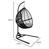 Hanging Rattan Egg Chairs x 2 - Black