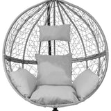 Hanging Rattan Egg Chairs x 2 - Grey