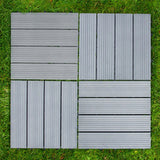 33 x WPC Decking Floor Tiles 30x30cm - Grey