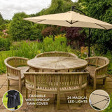 Beige 3m LED Cantilever Parasol