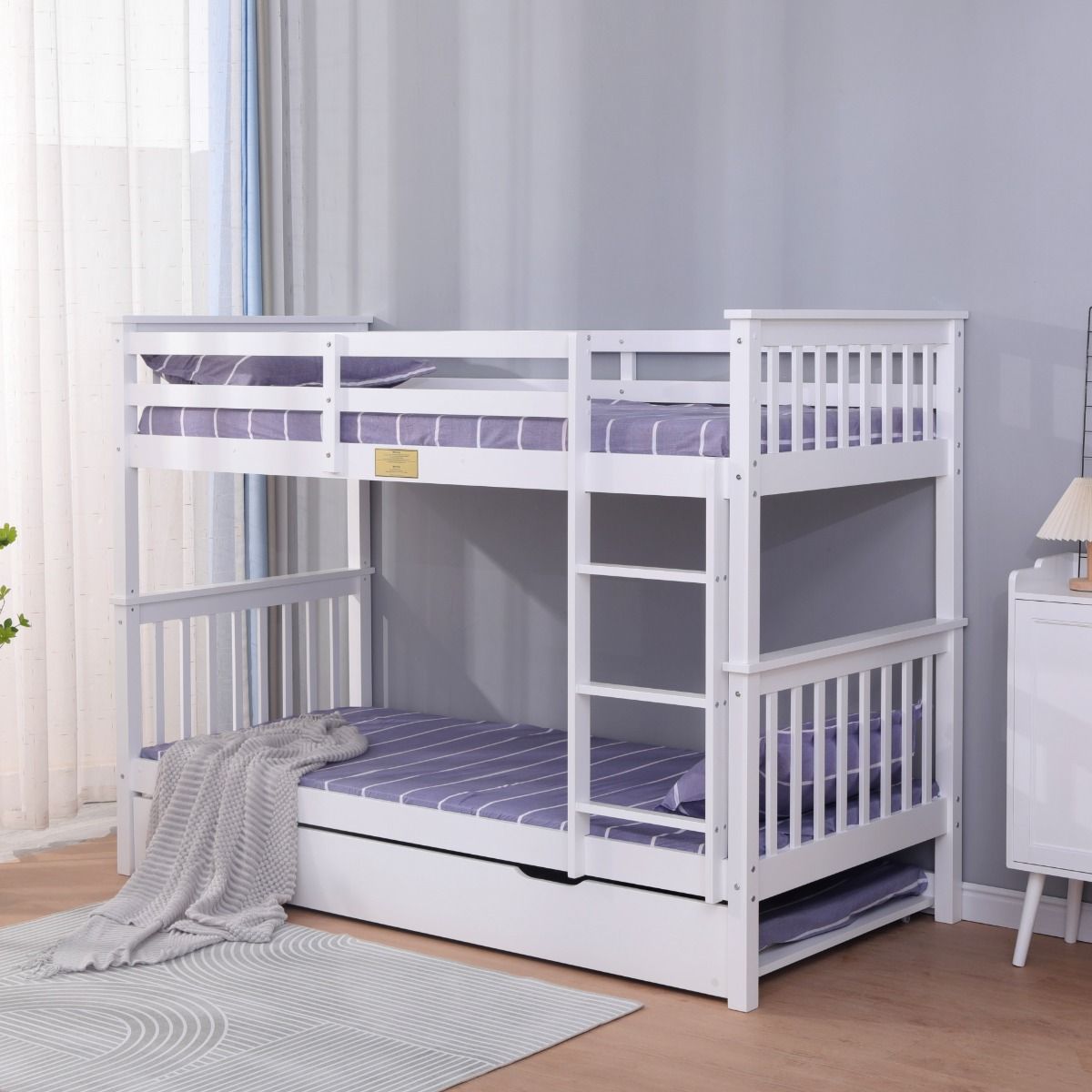 Flair Zoom Detachable Bunk Bed with Trundle White