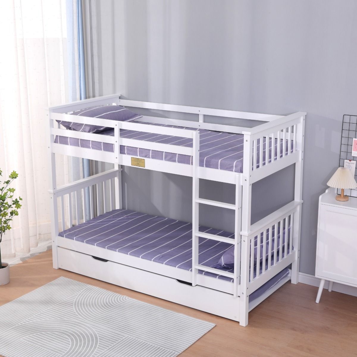 Flair Zoom Detachable Bunk Bed with Trundle White