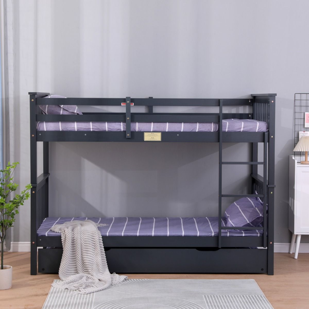 Flair Zoom Detachable Bunk Bed with Trundle Grey