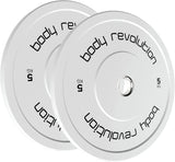 Body Revolution 2 x 5Kg White Olympic Bumper Plates