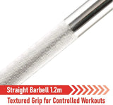 Straight Barbell Bar - 1" Standard 1.2m with Spinlock