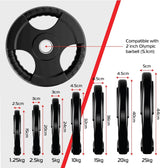 7.5kg Bundle Olympic Tri-Grip Rubber Weight Black Plates