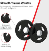 15kg Bundle Olympic Tri-Grip Rubber Weight Black Plates
