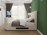 Flair Megane Kingsize Side Lift TV Ottoman Bed Cream Boucle