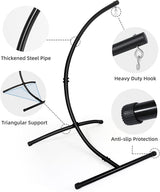 Hammock Chair Stand Only C Shape for Hanging Egg Swing Seat 350lbs GOUTIME