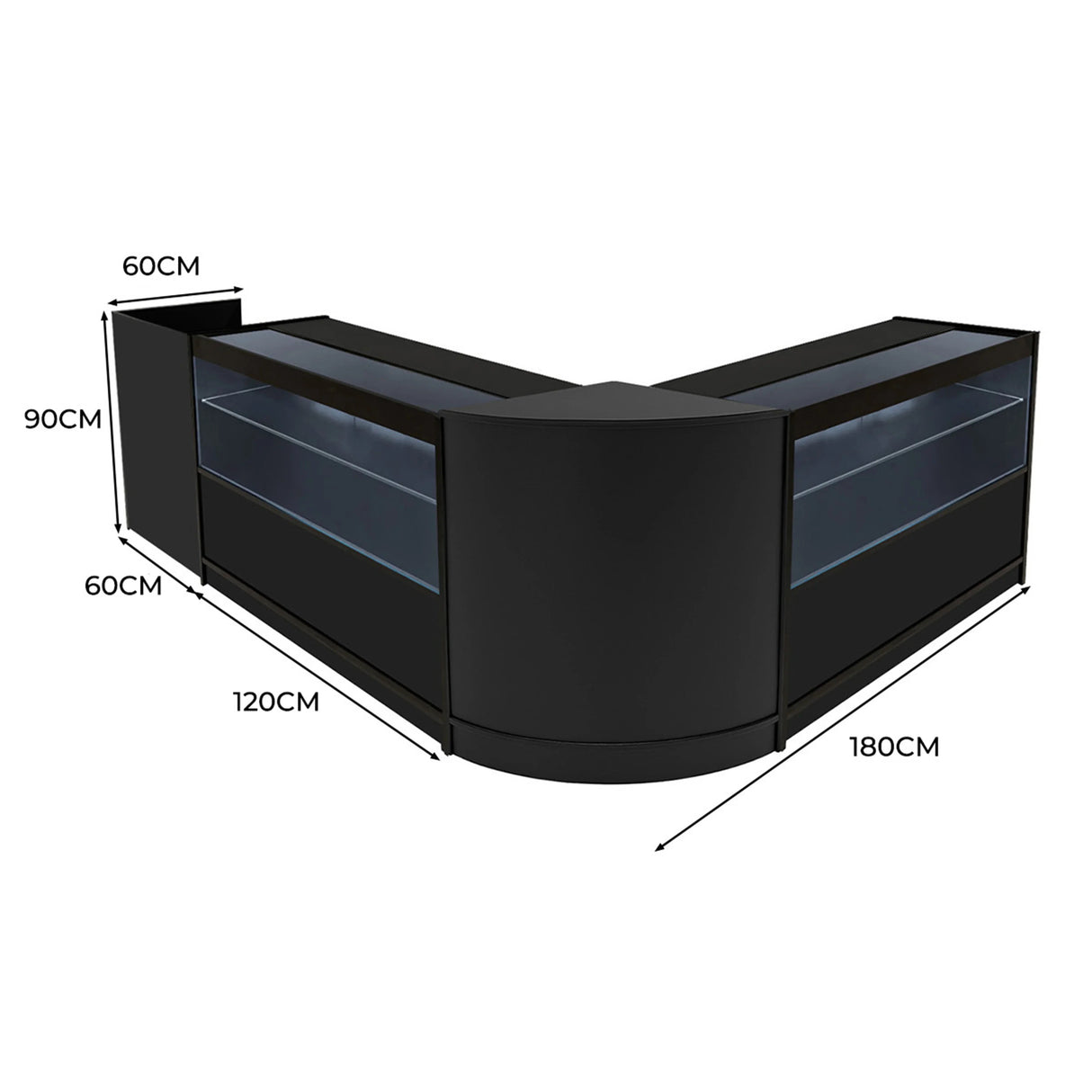 Phoenix LED Shop Counter Set CM60, TB60 & 2 x C1200 - Black