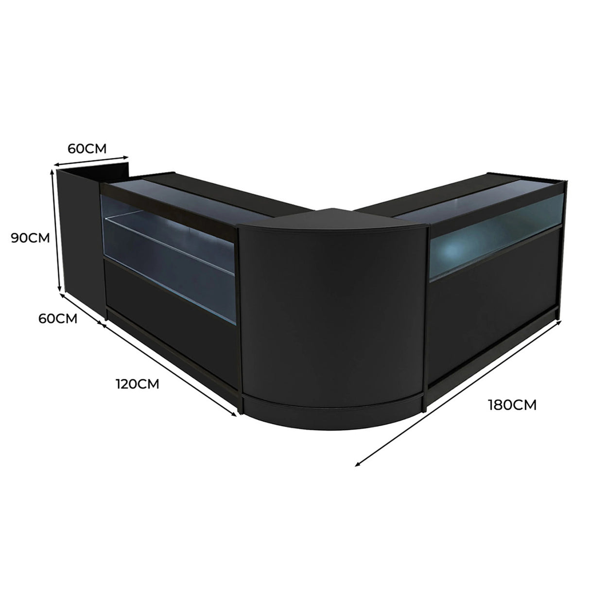 Gravity LED Shop Counter Set B1200, C1200, TB60 &  & CM60 - Black