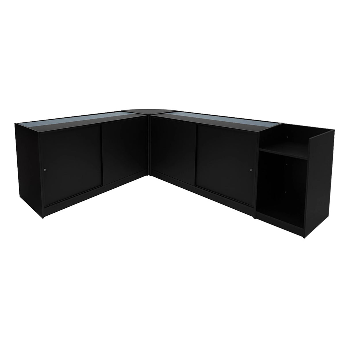 Luna LED Shop Counter Set CM60, TB60 & 2 x B1500 - Black