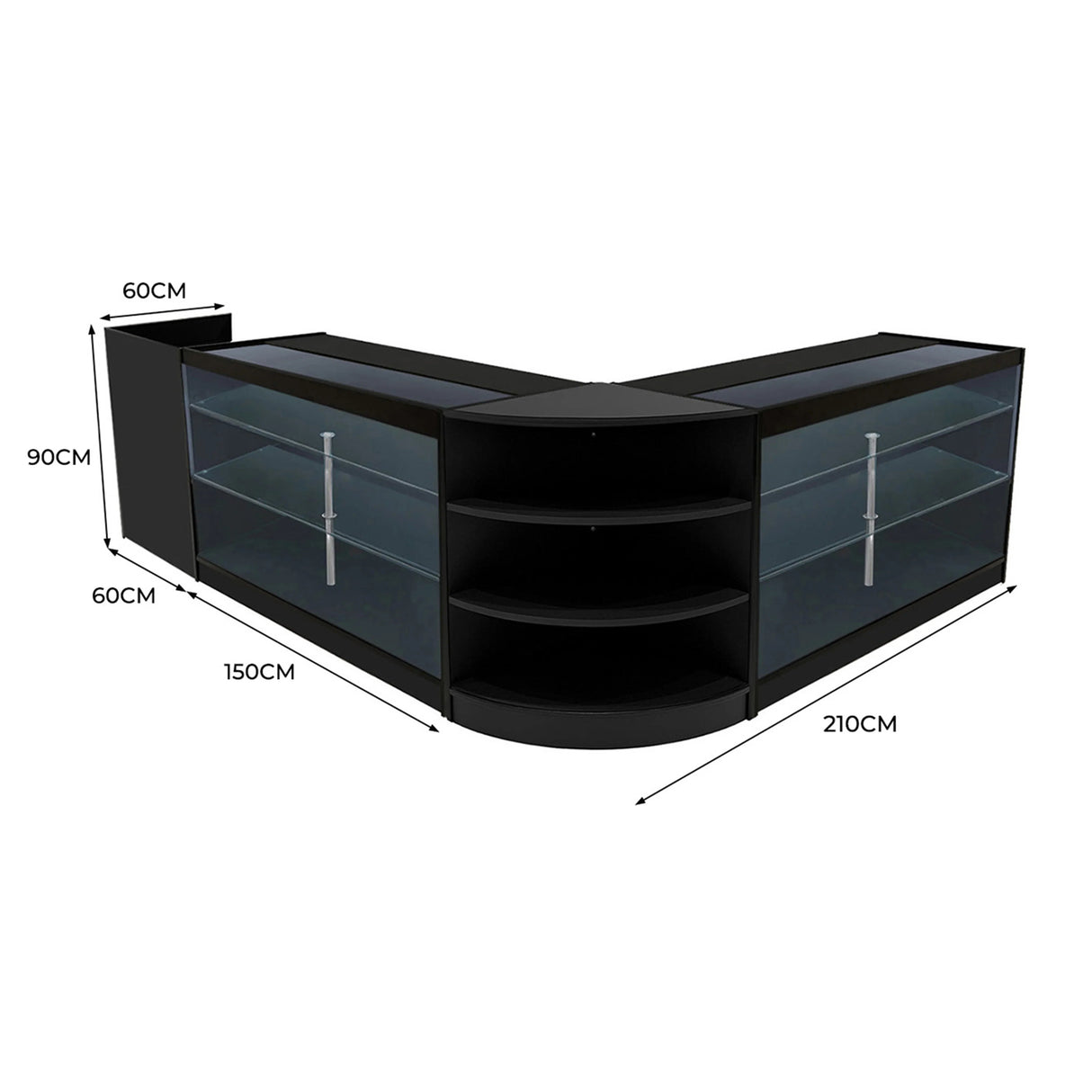 Astro LED Shop Counter Set LM60, TB60 & 2 x K1500 - Black