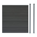 Composite Fence Panel & LED Posts 6ft x 6ft - Grey