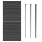 Composite Fence Panels & LED Posts 6ft x 11.5ft - Grey