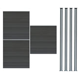 Composite Fence Panels & LED Posts 6ft x 17ft - Grey