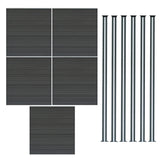 Composite Fence Panels & LED Posts 6ft x 29ft - Grey