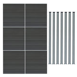 Composite Fence Panels & LED Posts 6ft x 34ft - Grey