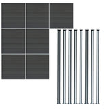Composite Fence Panels & LED Posts 6ft x 40ft - Grey