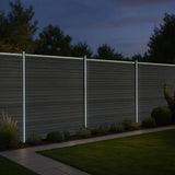 Composite Fence Panels & LED Posts 6ft x 40ft - Grey