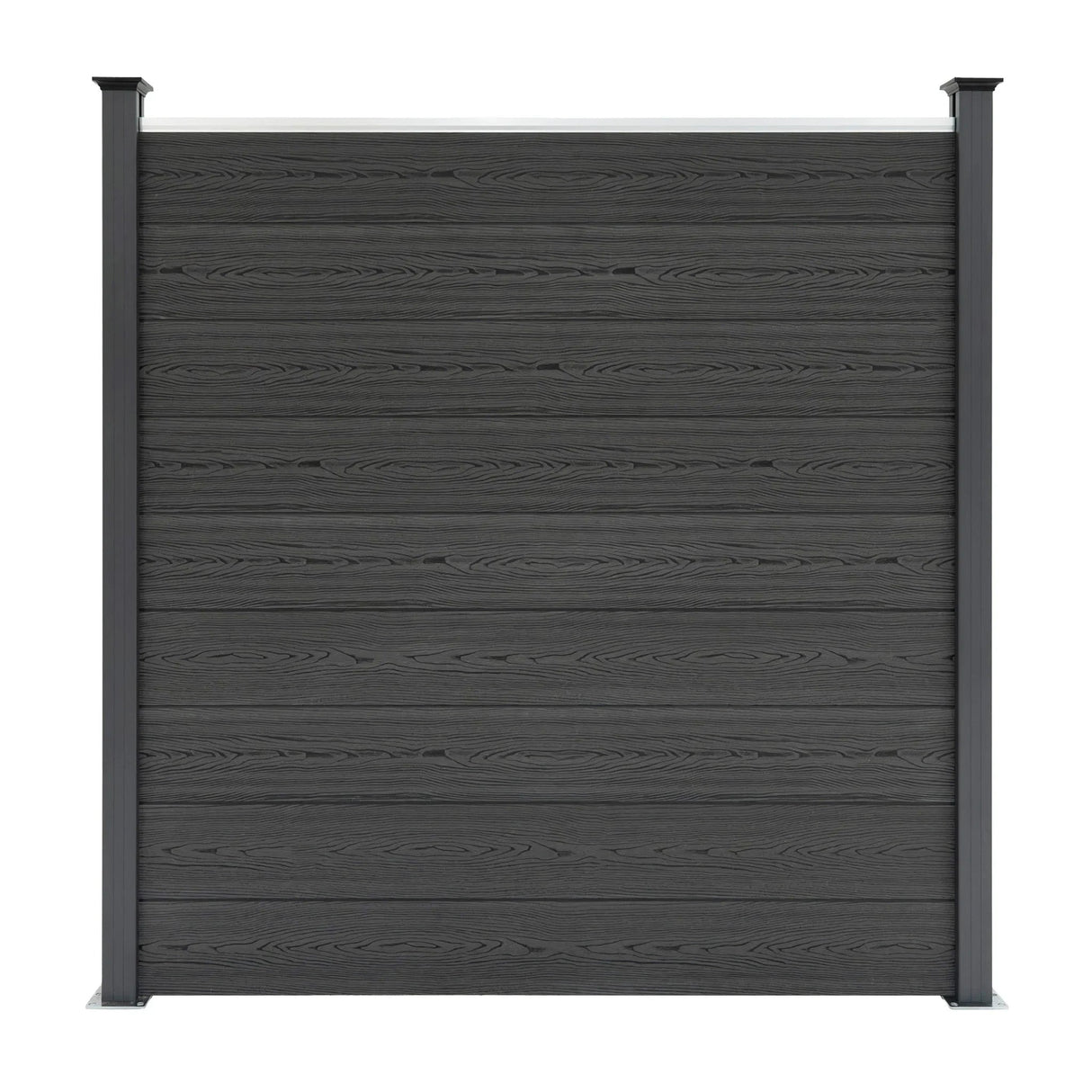 Composite Fence Panels & LED Posts 6ft x 46ft - Grey