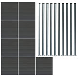 Composite Fence Panels & LED Posts 6ft x 51ft - Grey