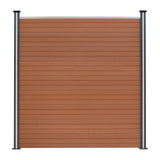 Composite Fence Panels, Angled Piece & LED Posts 6ft x 60ft - Brown