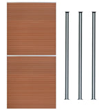 Composite Fence Panels & LED Posts 6ft x 11.5ft - Brown
