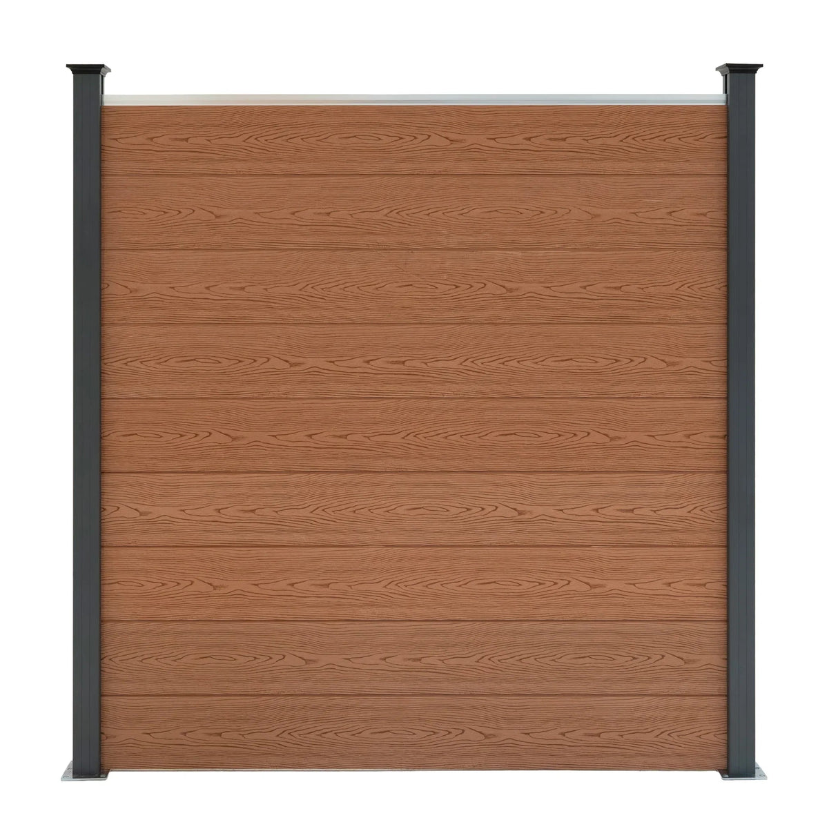 Composite Fence Panels & LED Posts 6ft x 11.5ft - Brown