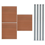 Composite Fence Panels & LED Posts 6ft x 17ft - Brown