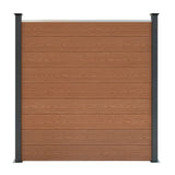 Composite Fence Panels & LED Posts 6ft x 17ft - Brown